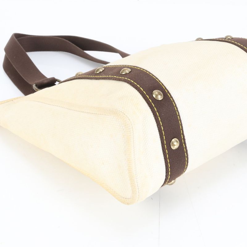 Louis Vuitton Antigua Cabas MM Leather Tote Shoulder Ecru