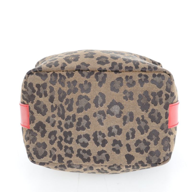 Fendi Leopard Print Leather Vanity Handbag Pouch Gold
