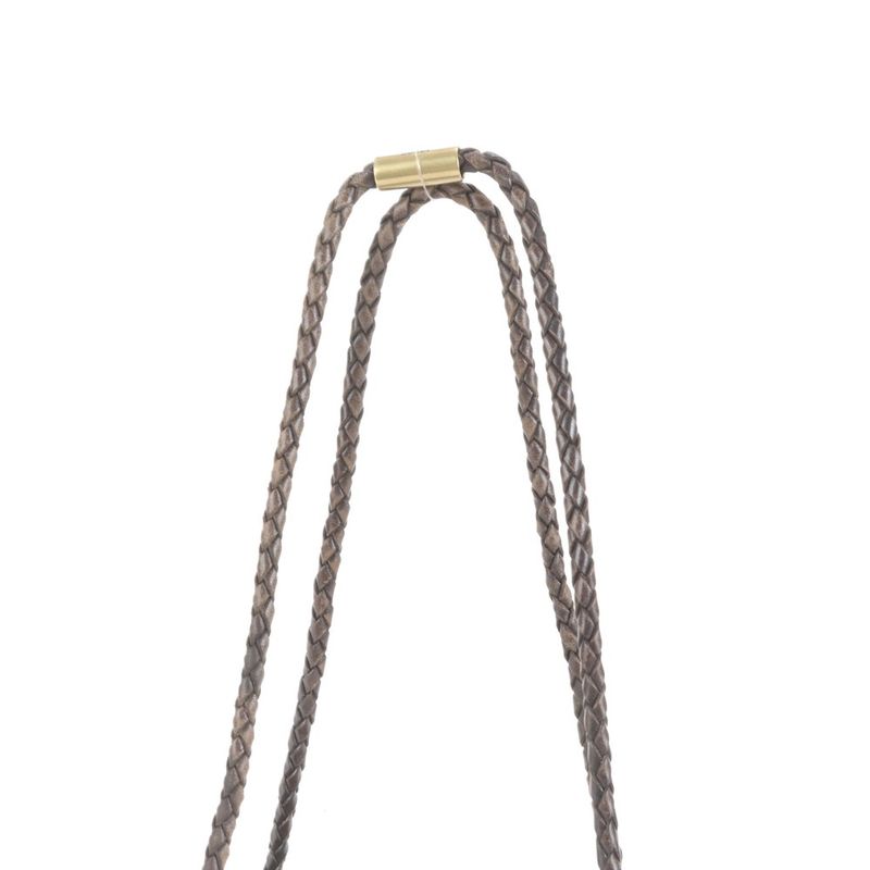 Gucci GG Canvas Braided Shoulder Leather Tote Hand Brown