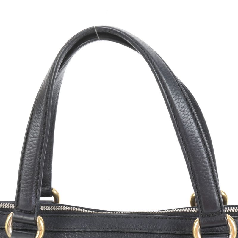 Gucci Soho Leather 2-Way Shoulder Bag Crossbody Black Hand Tote