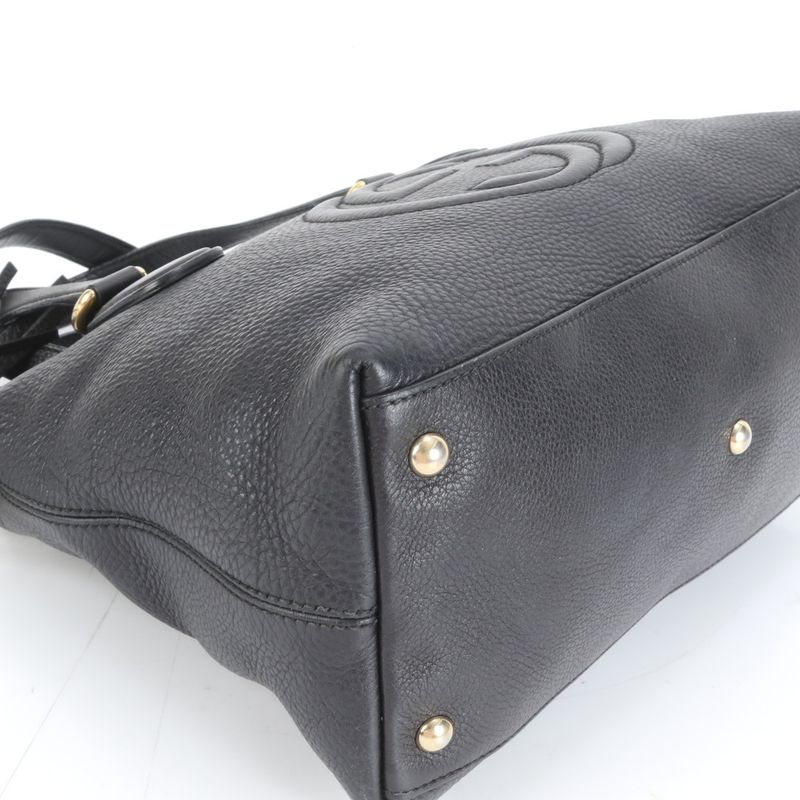 Gucci Soho Leather 2-Way Shoulder Bag Crossbody Black Hand Tote
