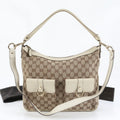 Gucci GG Canvas Leather Shoulder Bag Tote