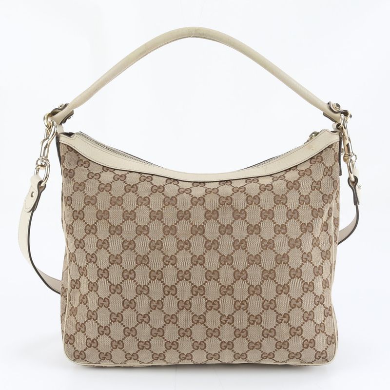 Gucci GG Canvas Leather Shoulder Bag Tote