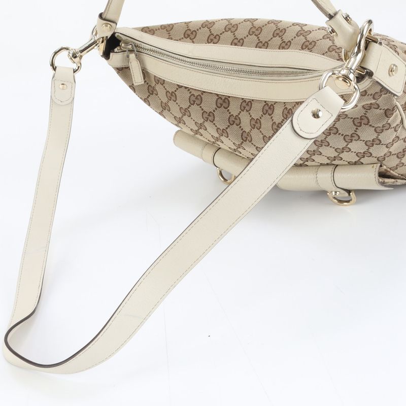 Gucci GG Canvas Leather Shoulder Bag Tote