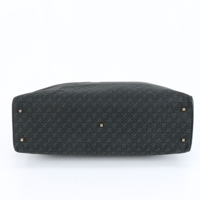 Loewe Anagram Repeat Leather Canvas Tote Hand Black
