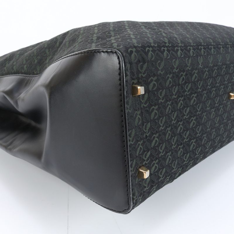 Loewe Anagram Repeat Leather Canvas Tote Hand Black