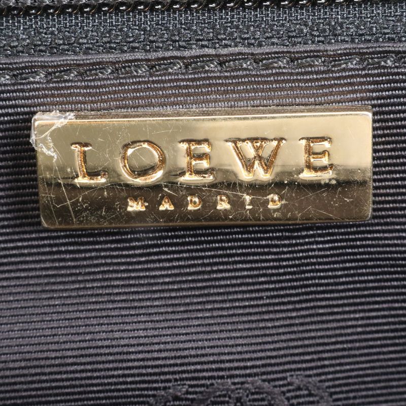 Loewe Anagram Repeat Leather Canvas Tote Hand Black