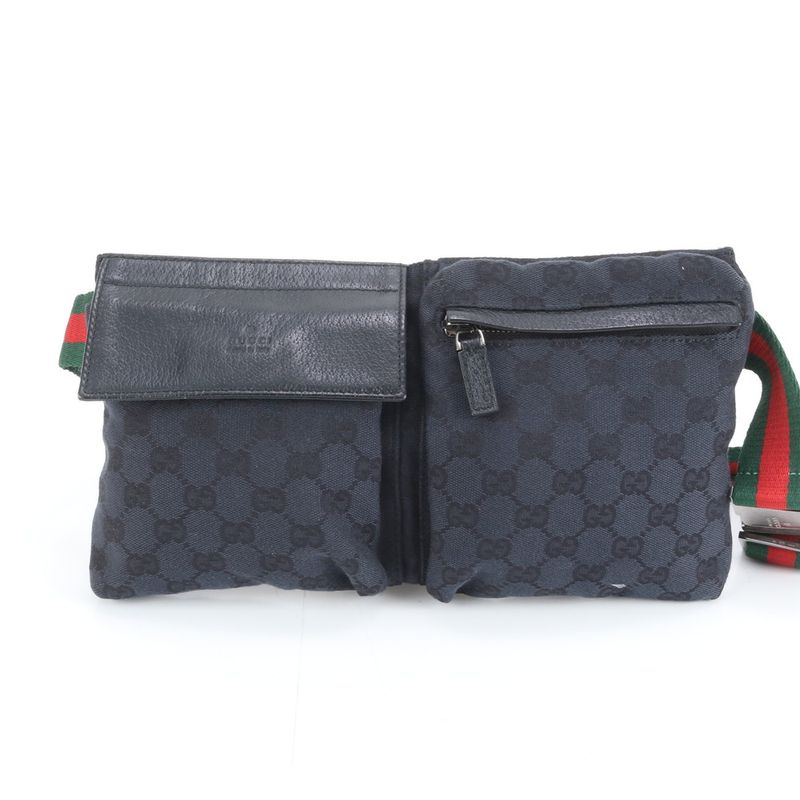 Gucci GG Canvas Leather Belt Bag Messenger Business