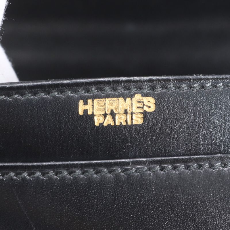 Hermes Vintage Box Calf Ring Leather Shoulder Bag