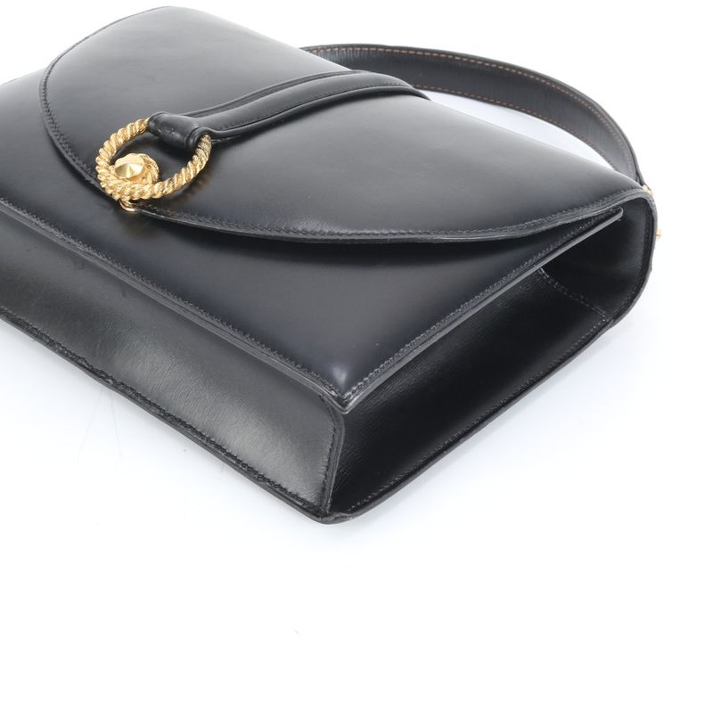 Hermes Vintage Box Calf Ring Leather Shoulder Bag