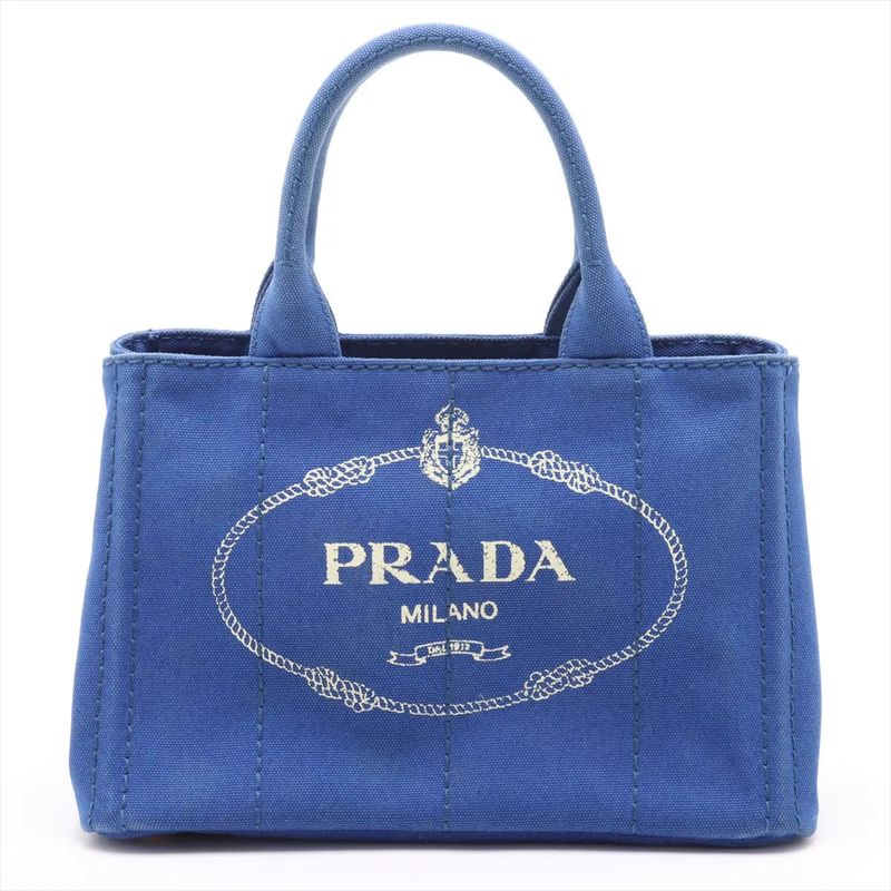 Prada Canapa Blue Handbag Tote
