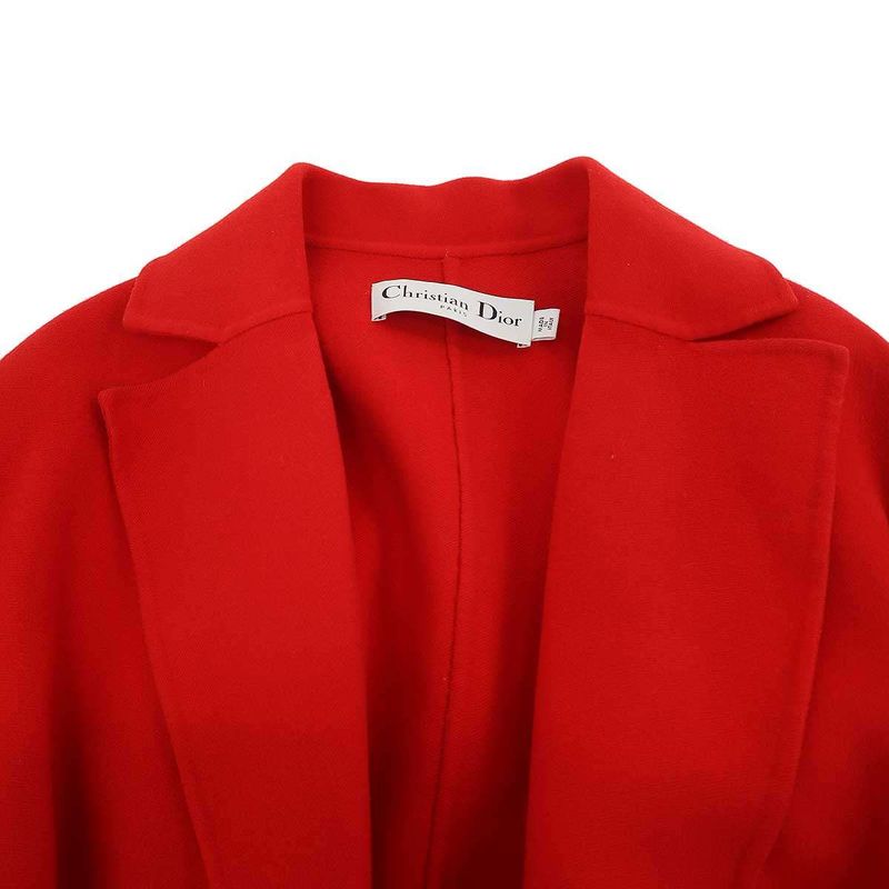 Dior Resort Double Face Cashmere Long Coat Red 34