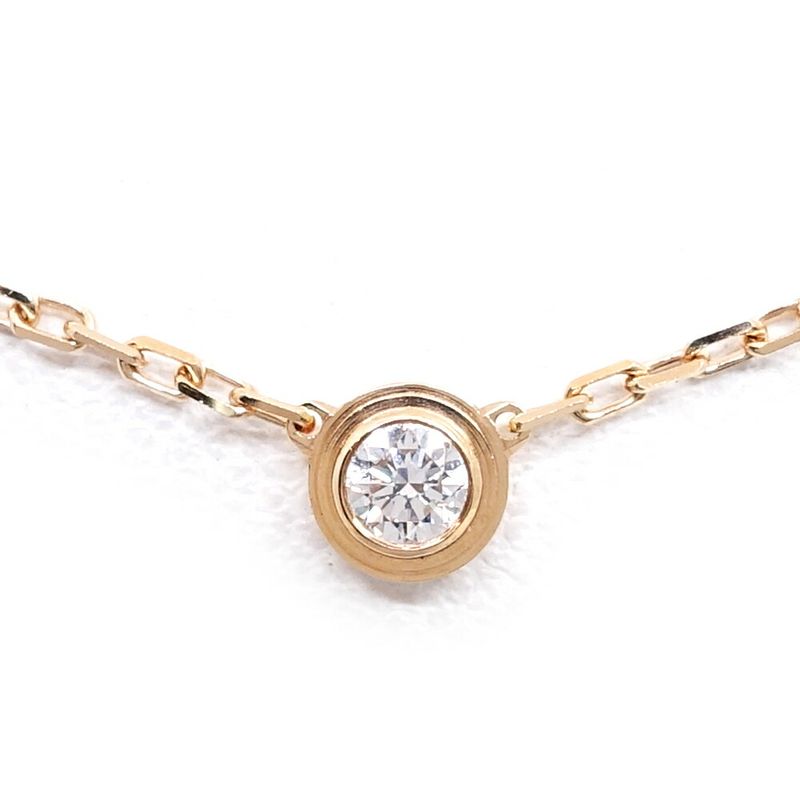 Cartier 18K Pink Gold Damier SM Diamond Necklace