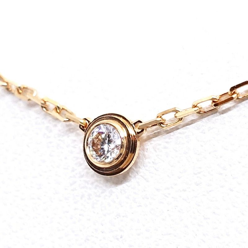 Cartier 18K Pink Gold Damier SM Diamond Necklace