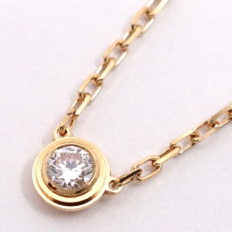 Cartier 18K Pink Gold Damier SM Diamond Necklace