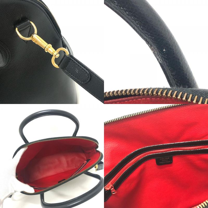 Celine Handbag Bowling Leather Black