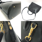 Celine Handbag Bowling Leather Black