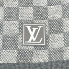 Louis Vuitton Scarf Echarpe Petit Damier Wool Gray