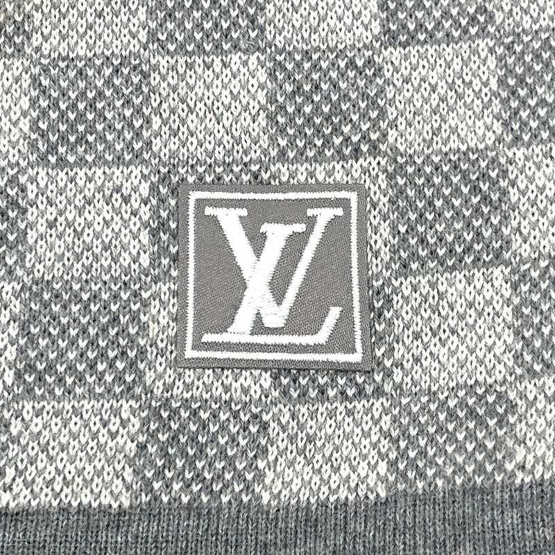 Louis Vuitton Scarf Echarpe Petit Damier Wool Gray