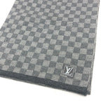 Louis Vuitton Scarf Echarpe Petit Damier Wool Gray