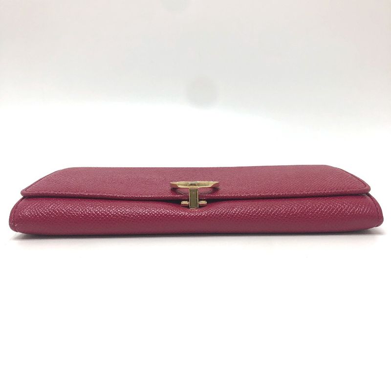 Bvlgari Wallet Logo Clip Leather Red