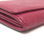 Bvlgari Wallet Logo Clip Leather Red