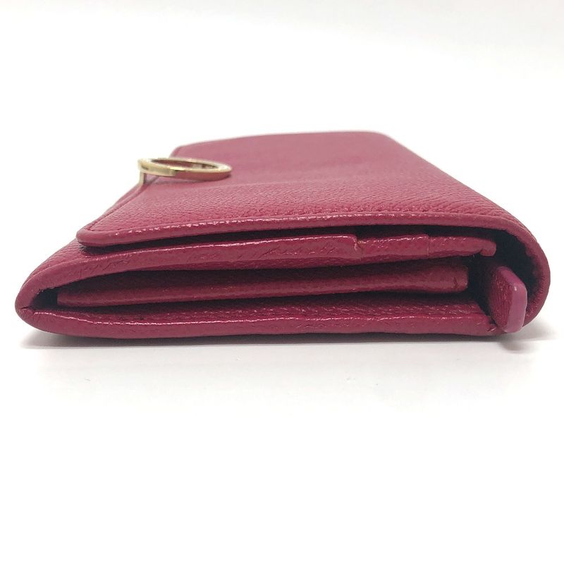 Bvlgari Wallet Logo Clip Leather Red