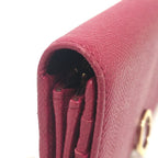 Bvlgari Wallet Logo Clip Leather Red