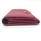 Bvlgari Wallet Logo Clip Leather Red