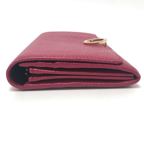 Bvlgari Wallet Logo Clip Leather Red