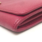 Bvlgari Wallet Logo Clip Leather Red