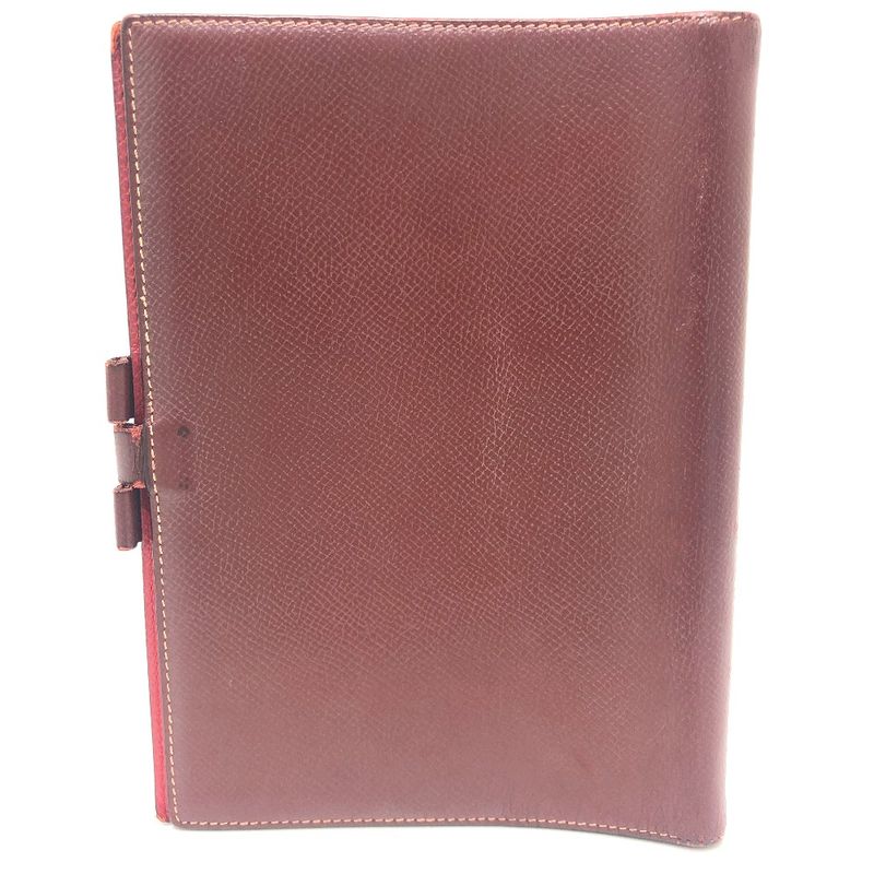Hermes Notebook Cover Agenda GM Veau Epsom Rouge Ash