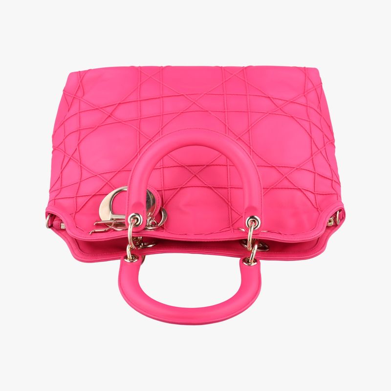 Dior Granville Rose Red Lambskin Handbag
