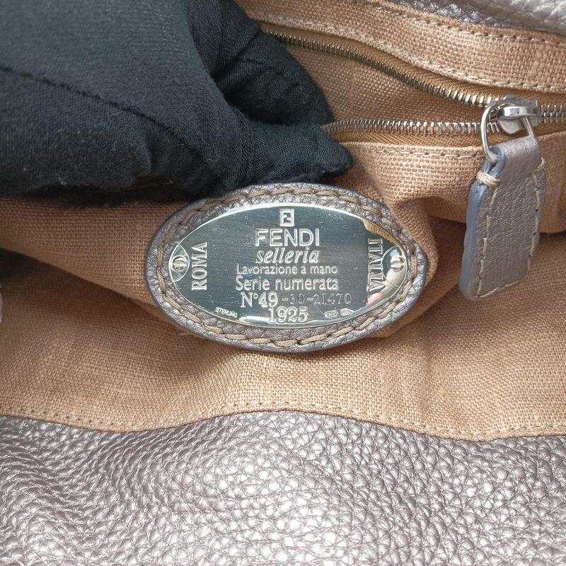 Fendi Tomato Saddlery Silver Leather Jacket