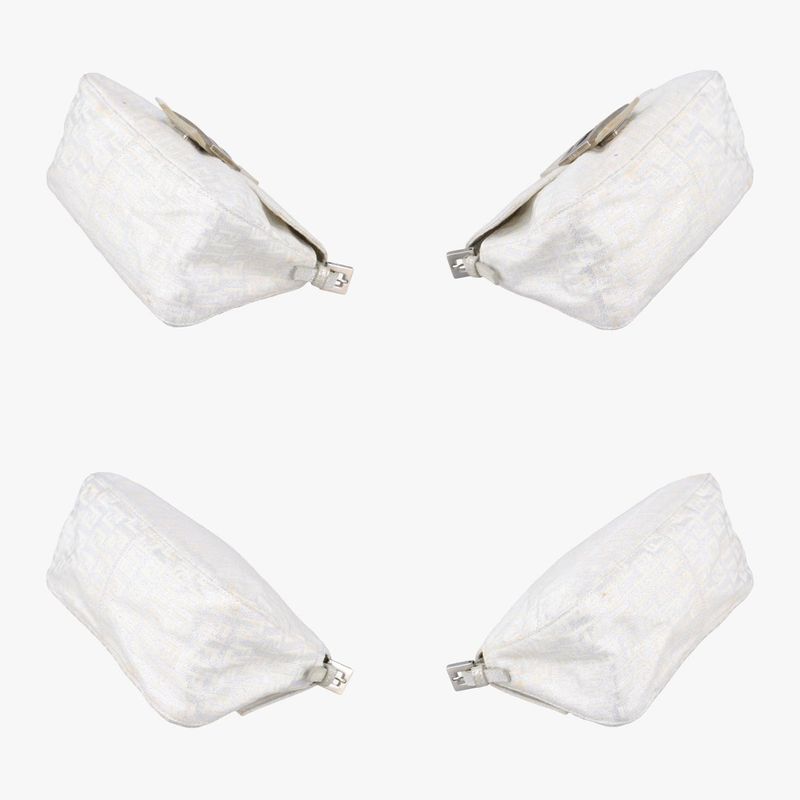 Fendi Mamma Bucket Silver Canvas Shoulder Bag