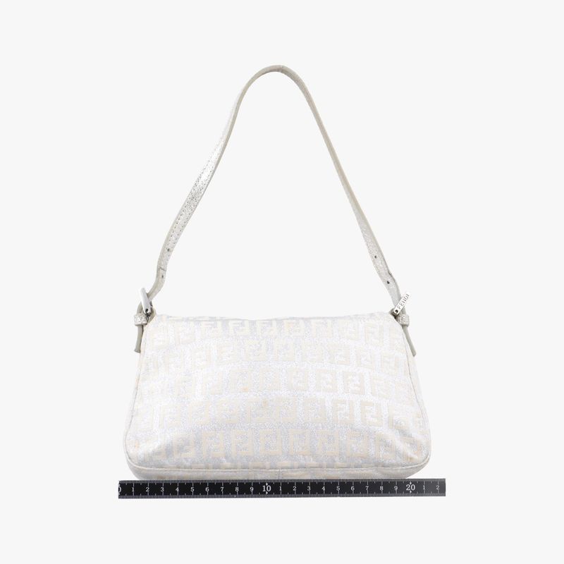 Fendi Mamma Bucket Silver Canvas Shoulder Bag