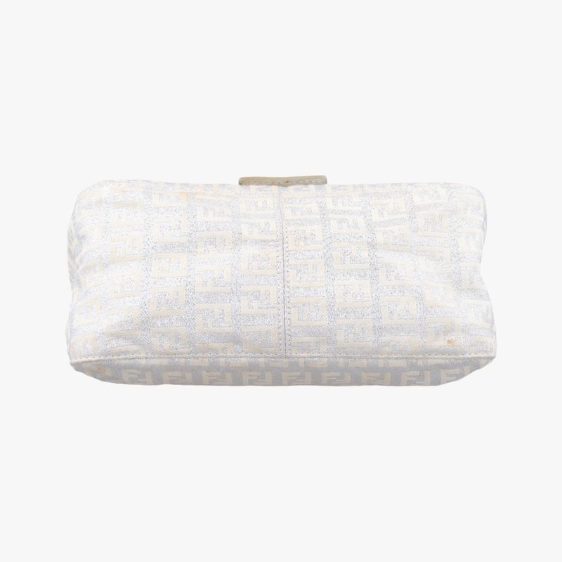 Fendi Mamma Bucket Silver Canvas Shoulder Bag