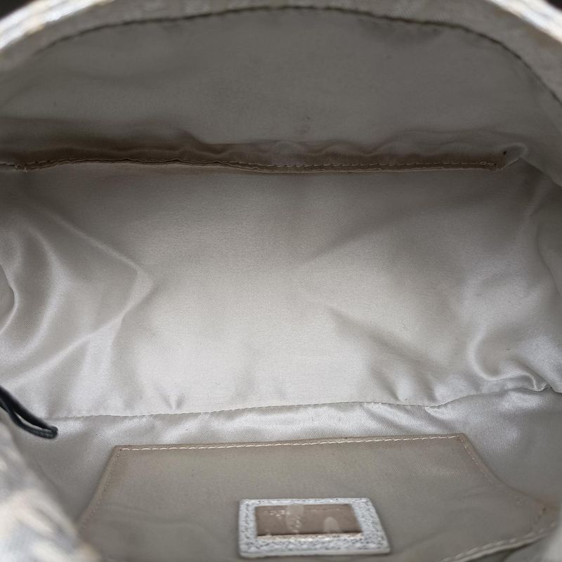 Fendi Mamma Bucket Silver Canvas Shoulder Bag