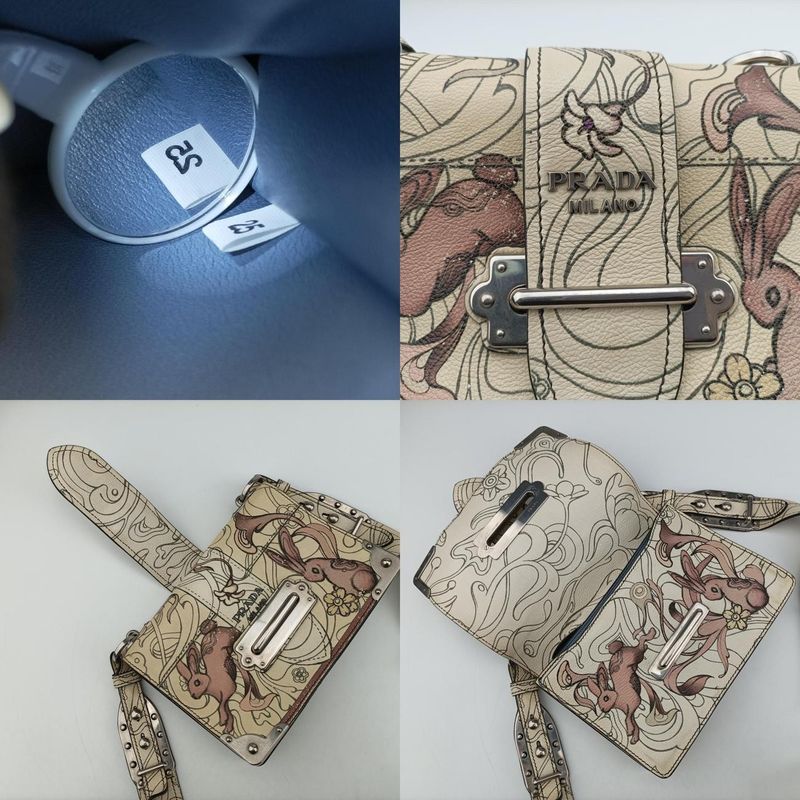 Prada Rabbit Print Multicolor Leather 25