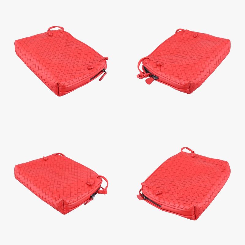 Bottega Veneta Intrecciato Red Lambskin