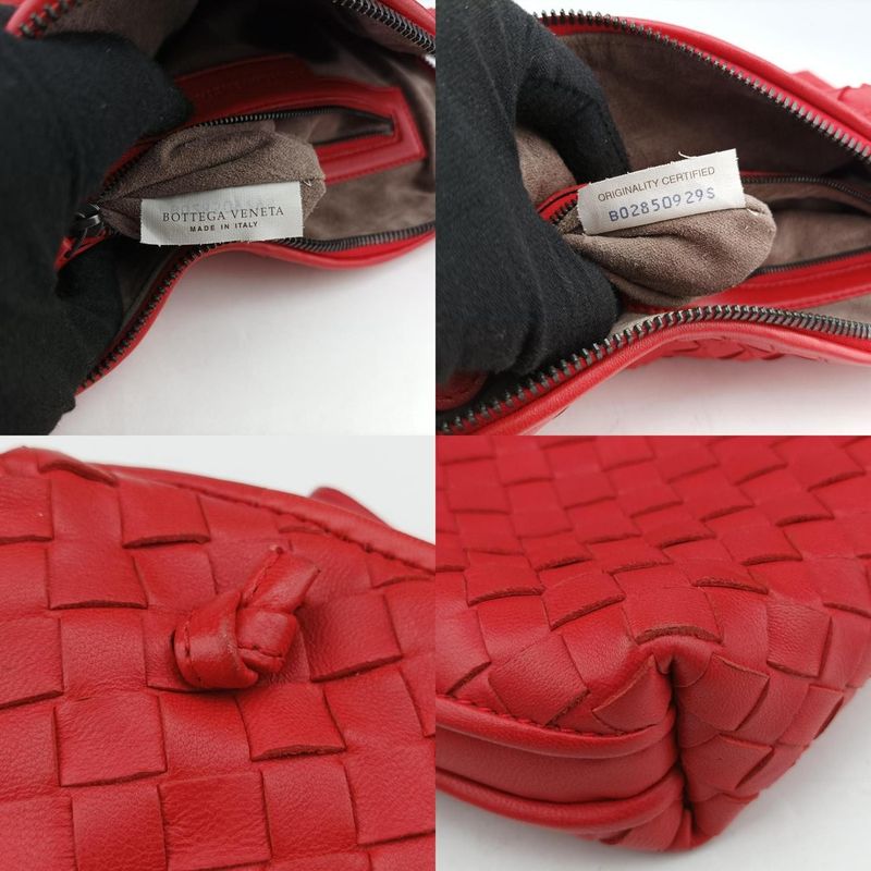 Bottega Veneta Intrecciato Red Lambskin