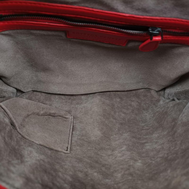 Bottega Veneta Intrecciato Red Lambskin