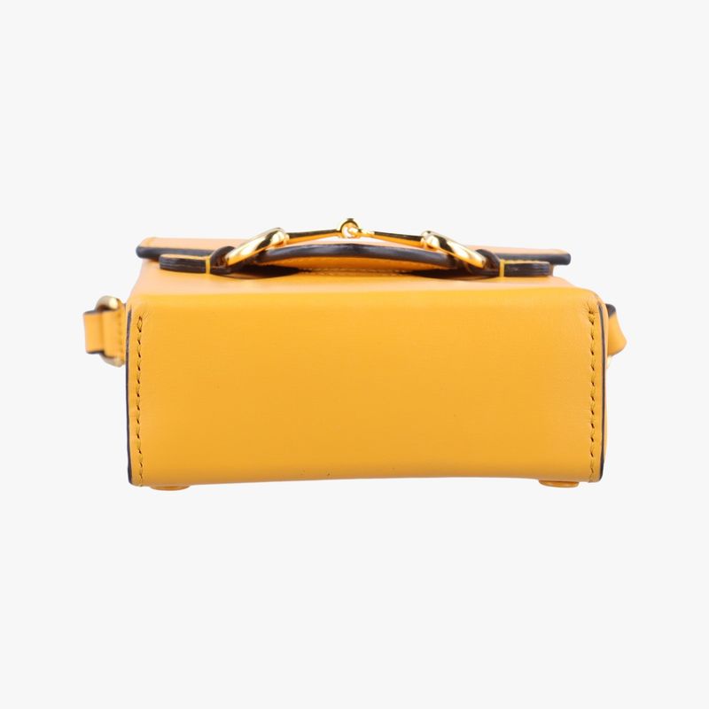 Gucci Horsebit Yellow Leather Shoulder Bag
