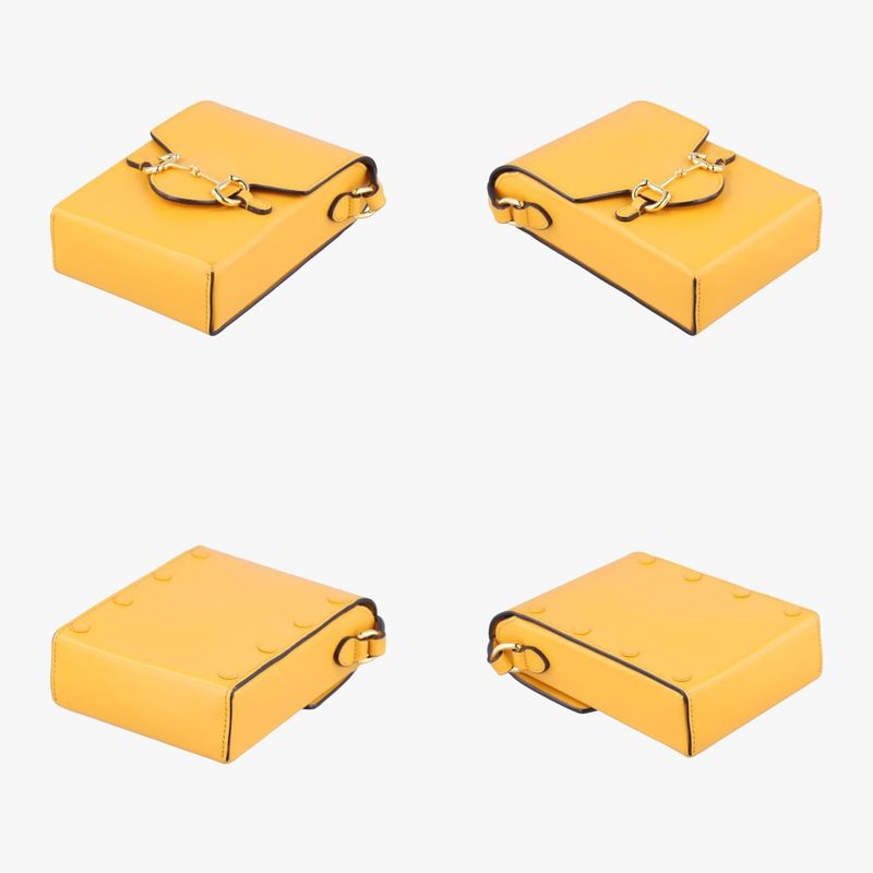 Gucci Horsebit Yellow Leather Shoulder Bag