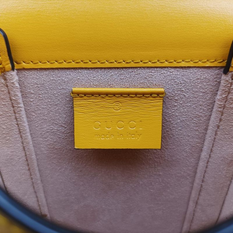 Gucci Horsebit Yellow Leather Shoulder Bag