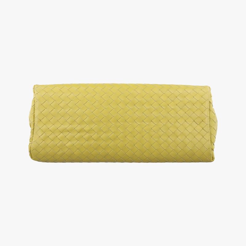 Bottega Veneta Roman Intrecciato Yellow Lambskin Shoulder Bag