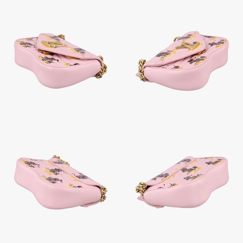 Louis Vuitton Leopard Print New Wave Chain PM Pink Multicolor Leather X