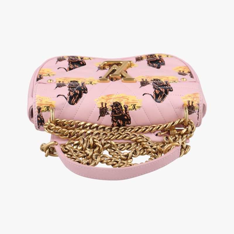 Louis Vuitton Leopard Print New Wave Chain PM Pink Multicolor Leather X