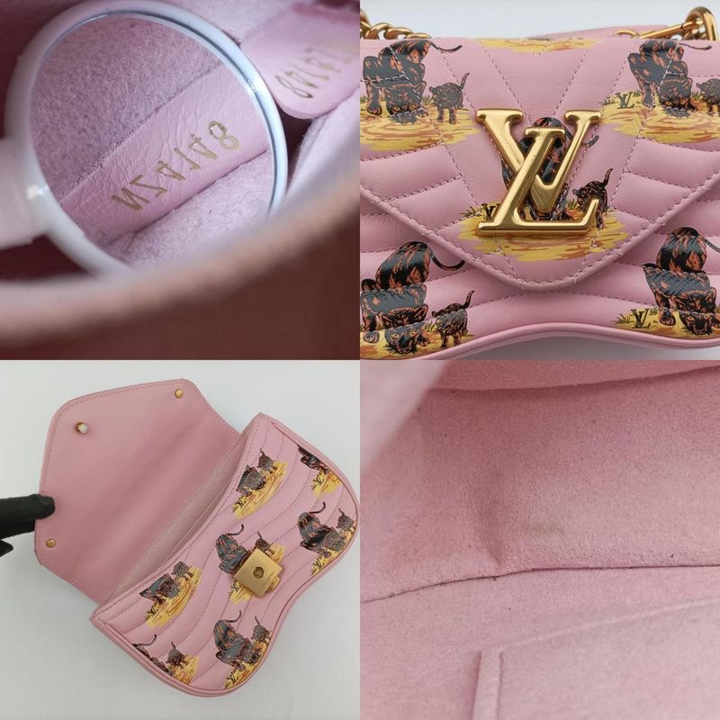 Louis Vuitton Leopard Print New Wave Chain PM Pink Multicolor Leather X