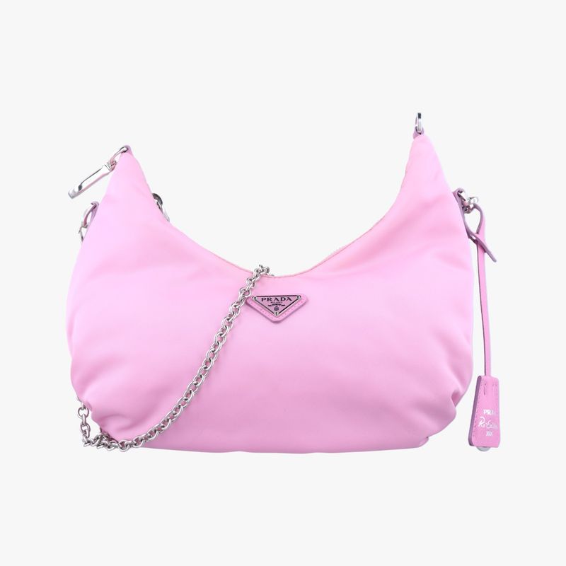 Prada Reedition Chain Pink Nylon Pendant